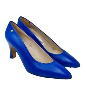 Vintage blue leather pump sz 7.5 N